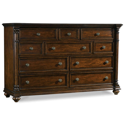 Hooker Furniture Leesburg 10 Drawer Dresser in Mahogany