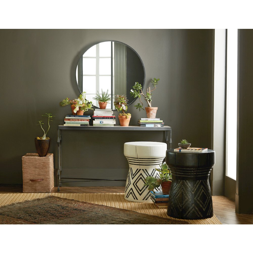 Commerce & Market Metal-Wood-Stone Console Table in Black by Hooker Furniture