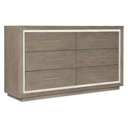 Hooker Furniture Serenity Mainstay 6-Drawer Dresser - Gray Washed Oak/Light Gray