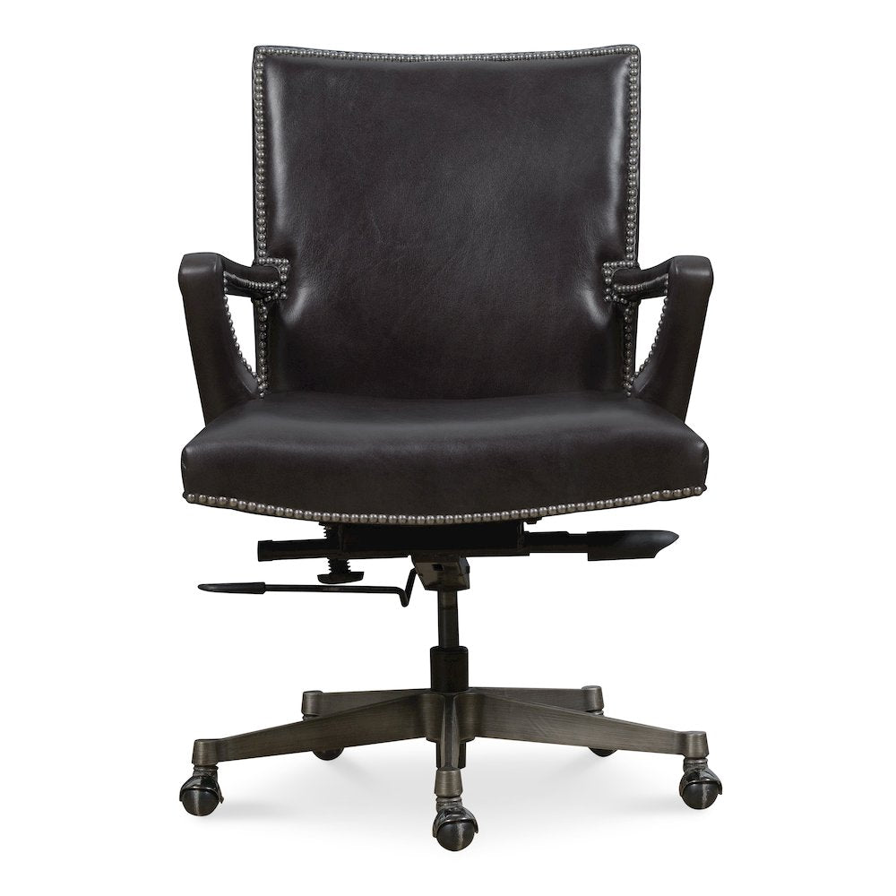 Phoenix Executive Swivel Tilt Chair with Black Leather by Hooker Furnishings