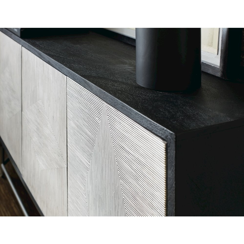 Hooker Furniture Commerce and Market Fine Lines Wood Credenza in White