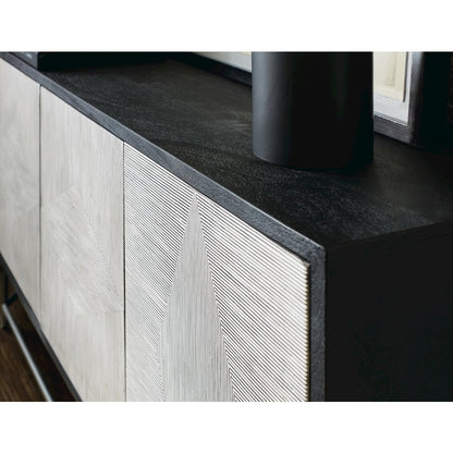 Hooker Furniture Commerce and Market Fine Lines Wood Credenza in White