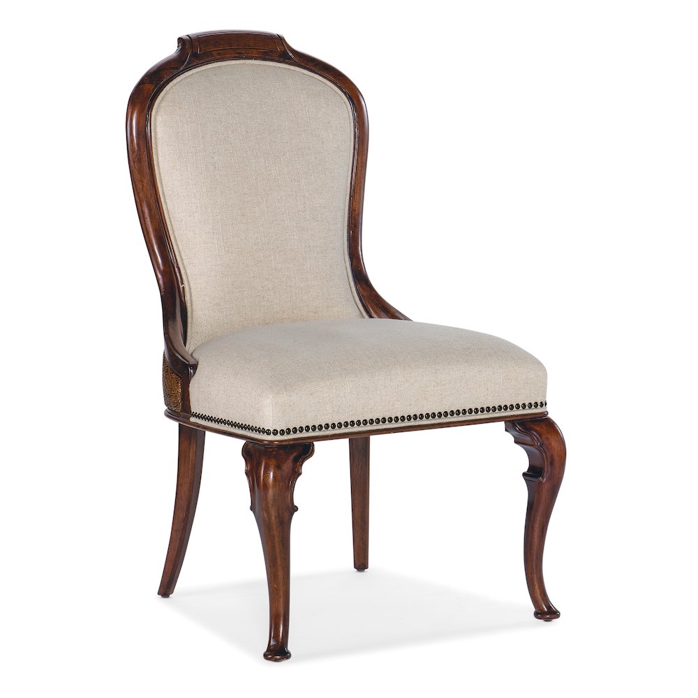 Hooker Furniture Charleston Fabric Upholstered Side Chair in Cherry Brown