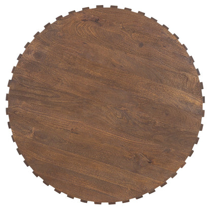 Commerce & Market Gears Round Cocktail Table in Medium Brown Wood by Hooker