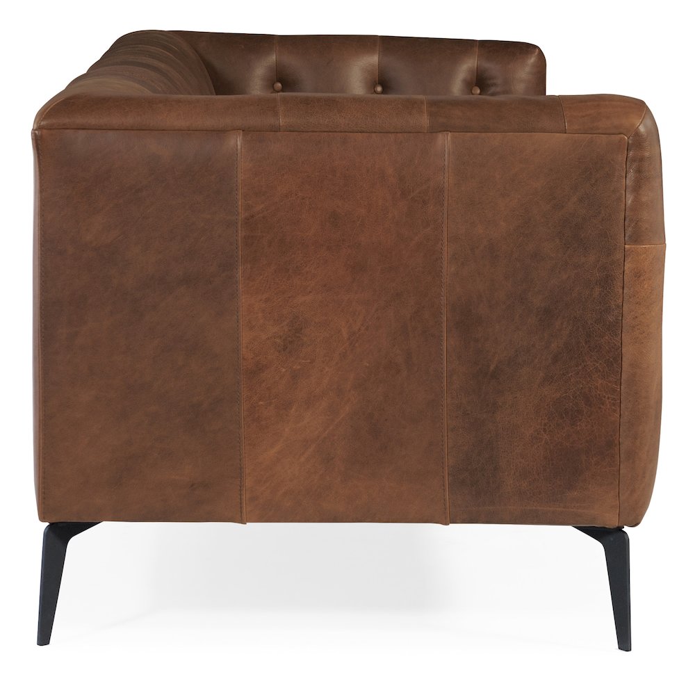 Nicolla Stationary Sofa in Brown Leather by Hooker Furniture