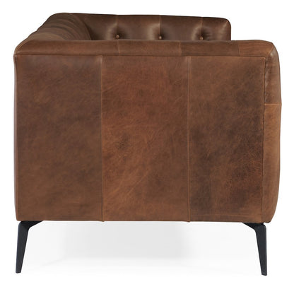 Nicolla Stationary Sofa in Brown Leather by Hooker Furniture