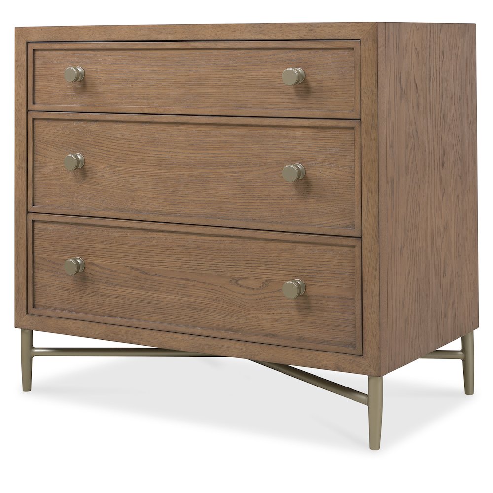 Sonnet Three-Drawer Nightstand in Medium Brown Wood by Hooker Furnishings