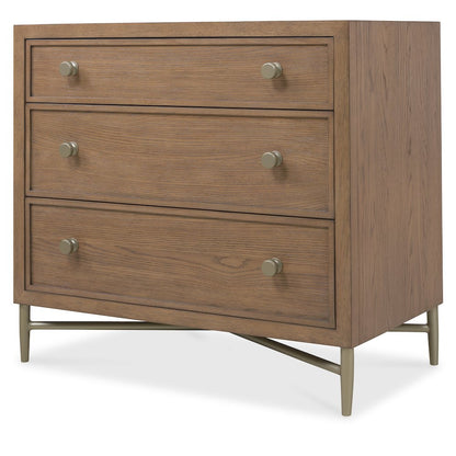 Sonnet Three-Drawer Nightstand in Medium Brown Wood by Hooker Furnishings