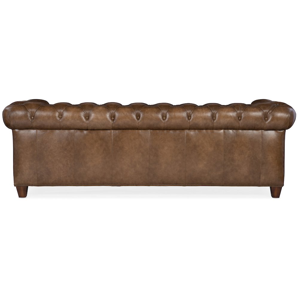 Chester Tufted Stationary Sofa in Brown Leather by Hooker Furniture