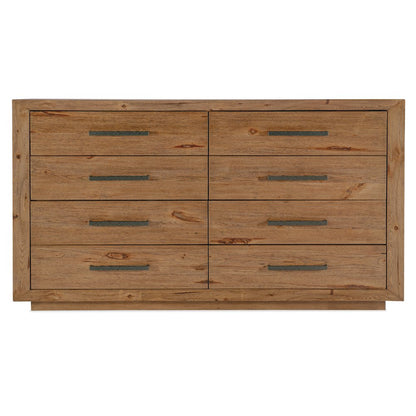 Hooker Furniture Big Sky Wood Eight Drawer Dresser in Brown Finish