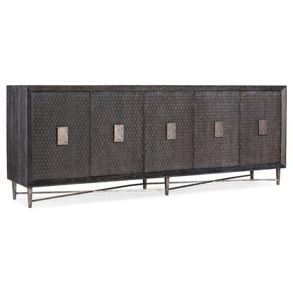 Melange Keenan Five Door Credenza in Brown Wood by Hooker Furniture