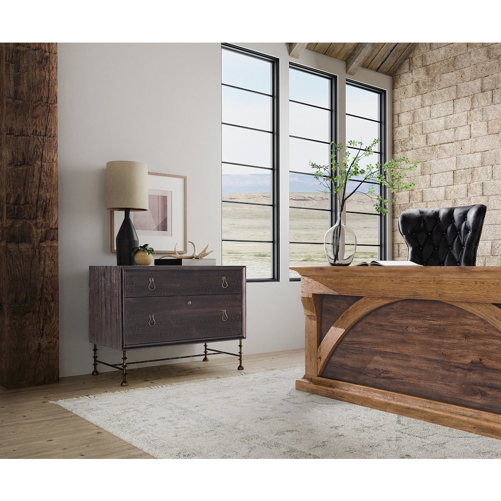 Hooker Furniture Big Sky Wood Lateral File Cabinet in Black Finish