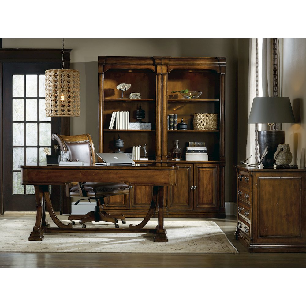 Hooker Furniture Tynecastle 3 Shelf Bunching Bookcase in Medium Wood