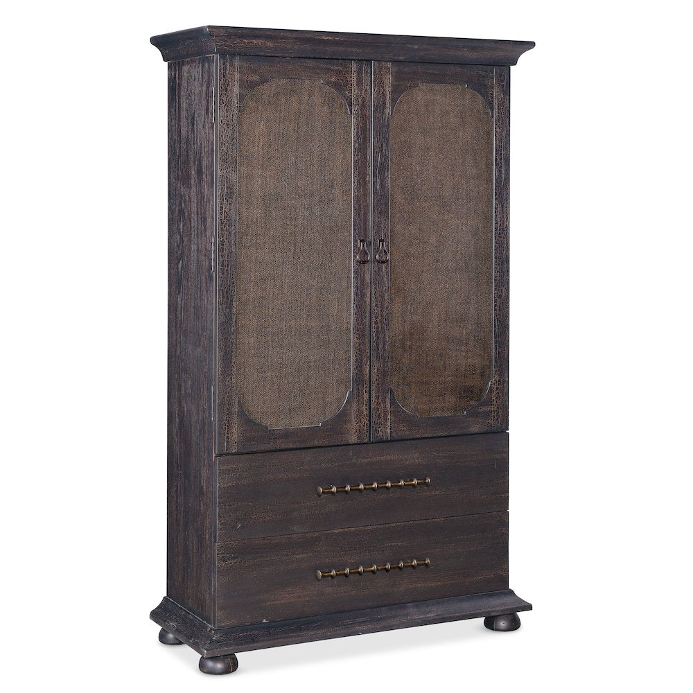 Hooker Furniture Big Sky Veneers Wood Small Wardrobe in Black