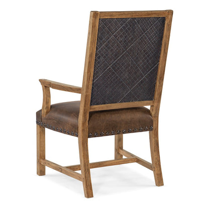 Hooker Furniture Big Sky Wood Leather and Resin Host Chair in Brown