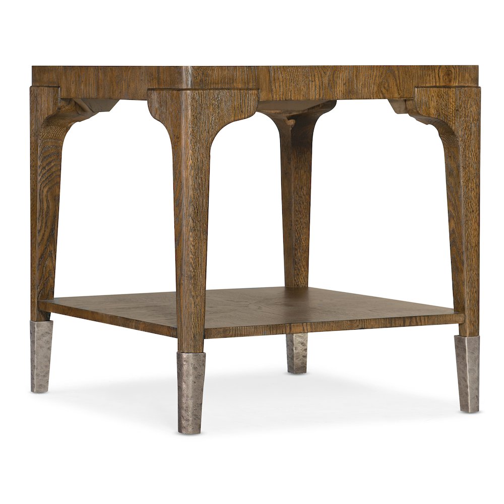 Hooker Furniture Chapman Rectangle Veneers and Metal End Table in Brown/White