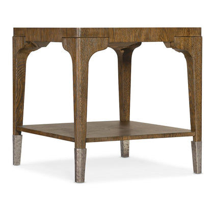 Hooker Furniture Chapman Rectangle Veneers and Metal End Table in Brown/White