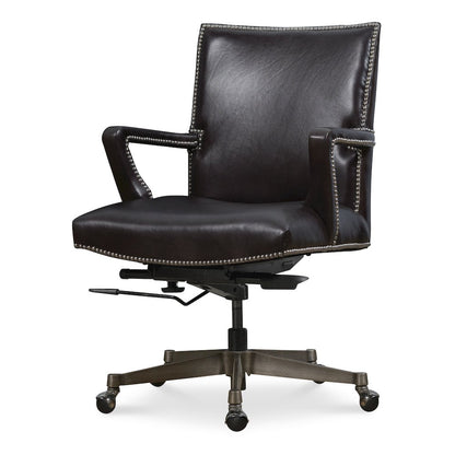 Phoenix Executive Swivel Tilt Chair with Black Leather by Hooker Furnishings