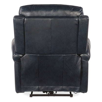 Eisley Power Recliner with Power Headrest & Lumbar in Blue Leather by Hooker