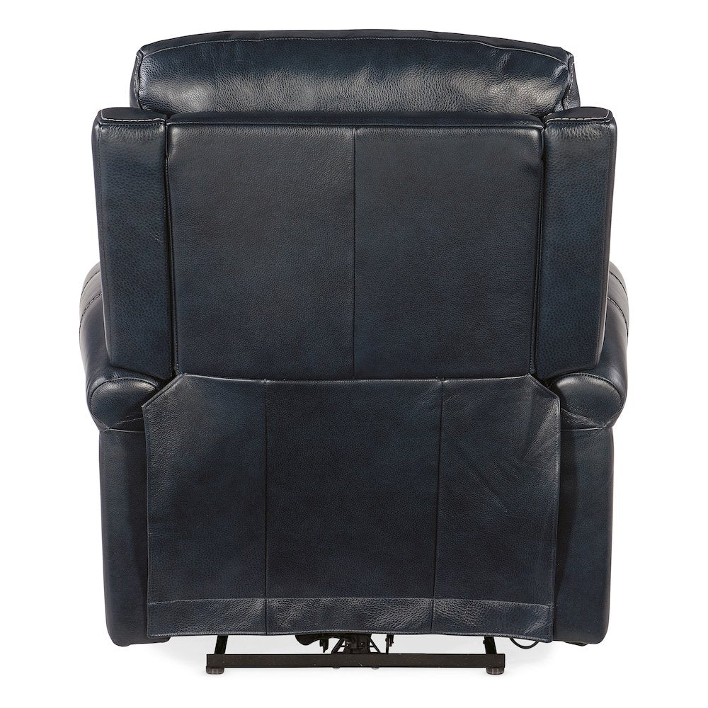 Eisley Power Recliner with Power Headrest & Lumbar in Blue Leather by Hooker