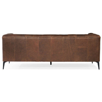 Nicolla Stationary Sofa in Brown Leather by Hooker Furniture