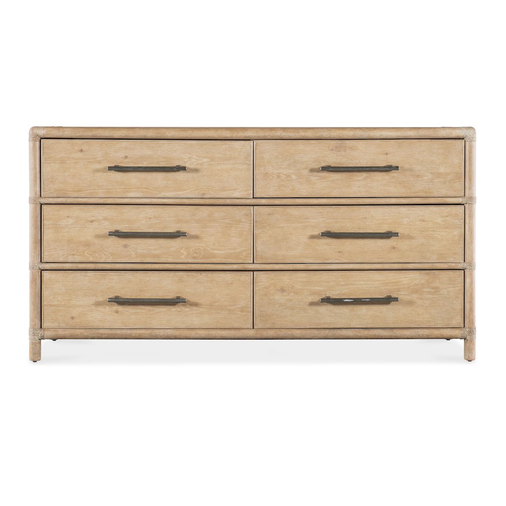 Retreat Wood Pole Rattan Dresser in Beige by Hooker Furniture