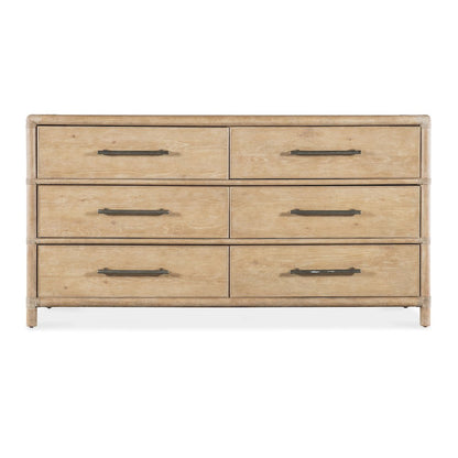 Retreat Wood Pole Rattan Dresser in Beige by Hooker Furniture