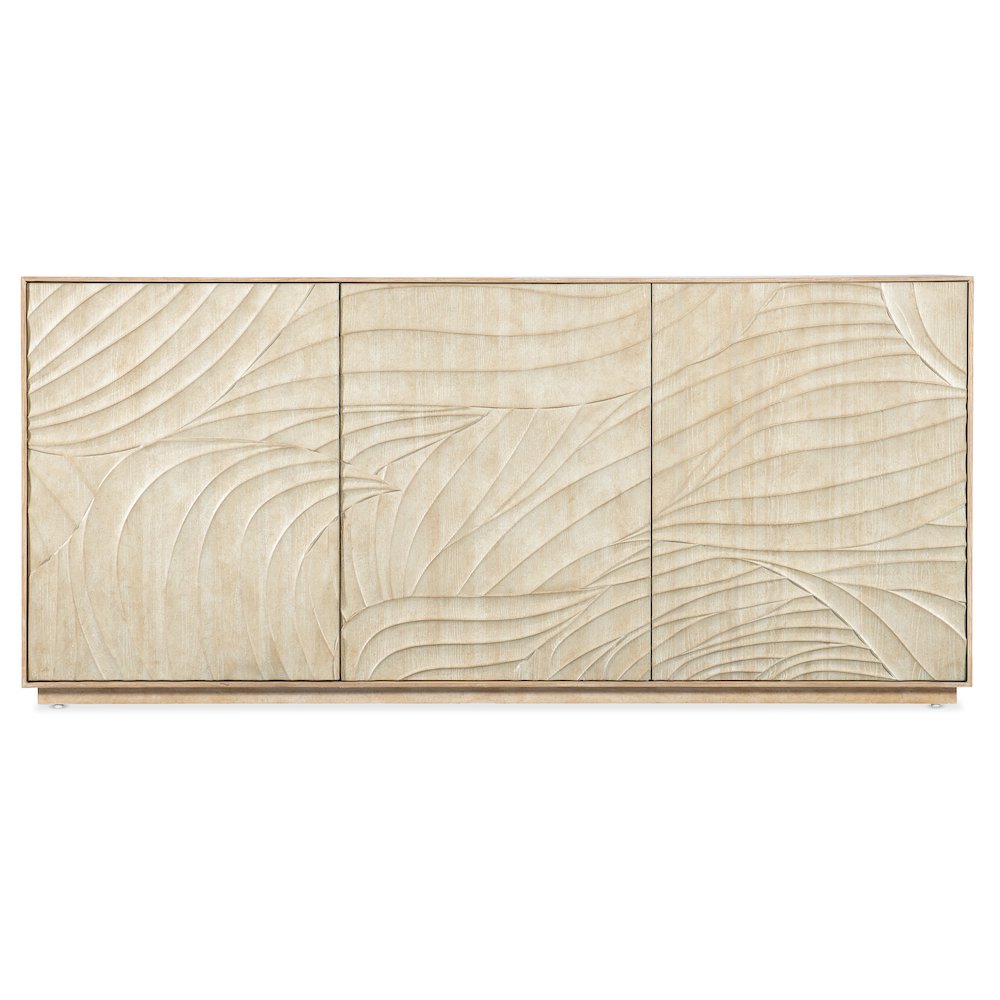 Retreat Carved Wood Motif Entertainment Credenza in Beige by Hooker Furniture