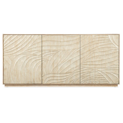 Retreat Carved Wood Motif Entertainment Credenza in Beige by Hooker Furniture