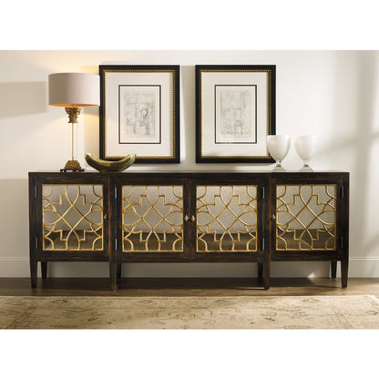 Sanctuary Four Door Mirrored Console- Ebony