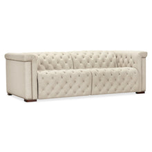 Savion Deux Beige Fabric Sofa with Power Recliners and Power Headrests