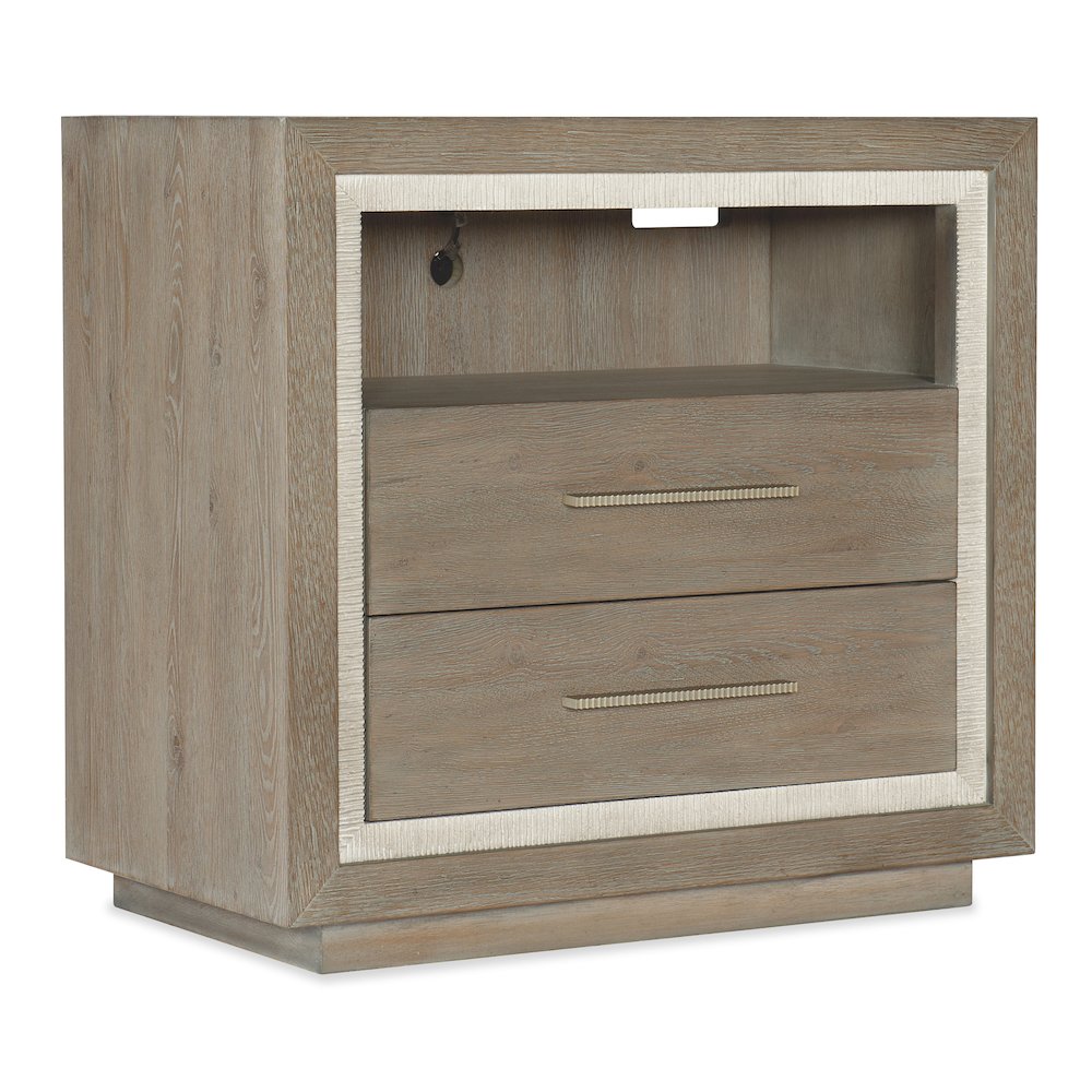 Serenity Balboa Two Drawer Nightstand in Gray Wood by Hooker Furniture