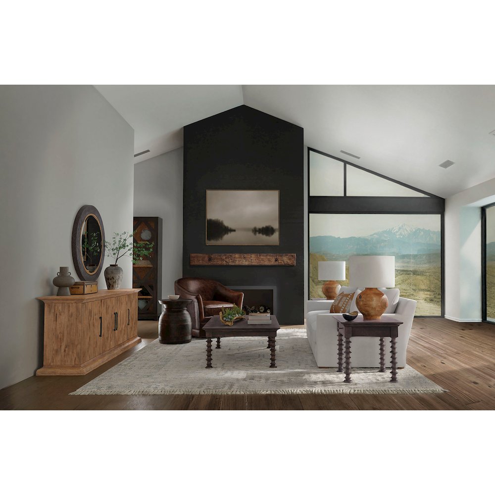 Hooker Furniture Big Sky Wood Turned Leg Cocktail Table in Black