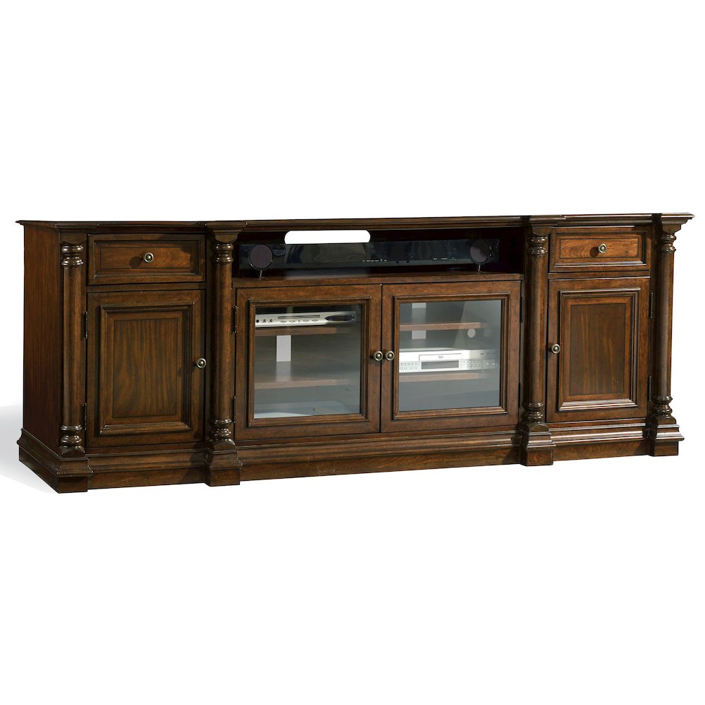 Hooker Furniture Leesburg Solid Rubber Wood TV Stand in Mahogany