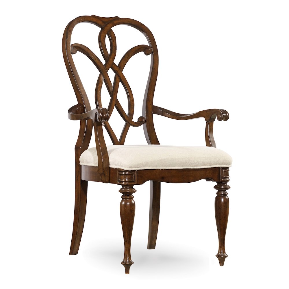Hooker Furniture Leesburg Splatback Dining Arm Chair in Mahogany