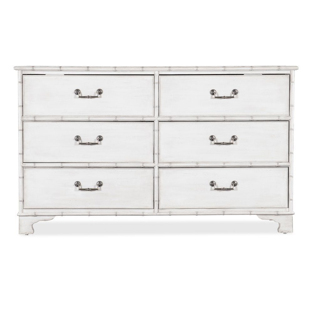 Charleston Six-Drawer Wood Dresser in White by Hooker Furniture