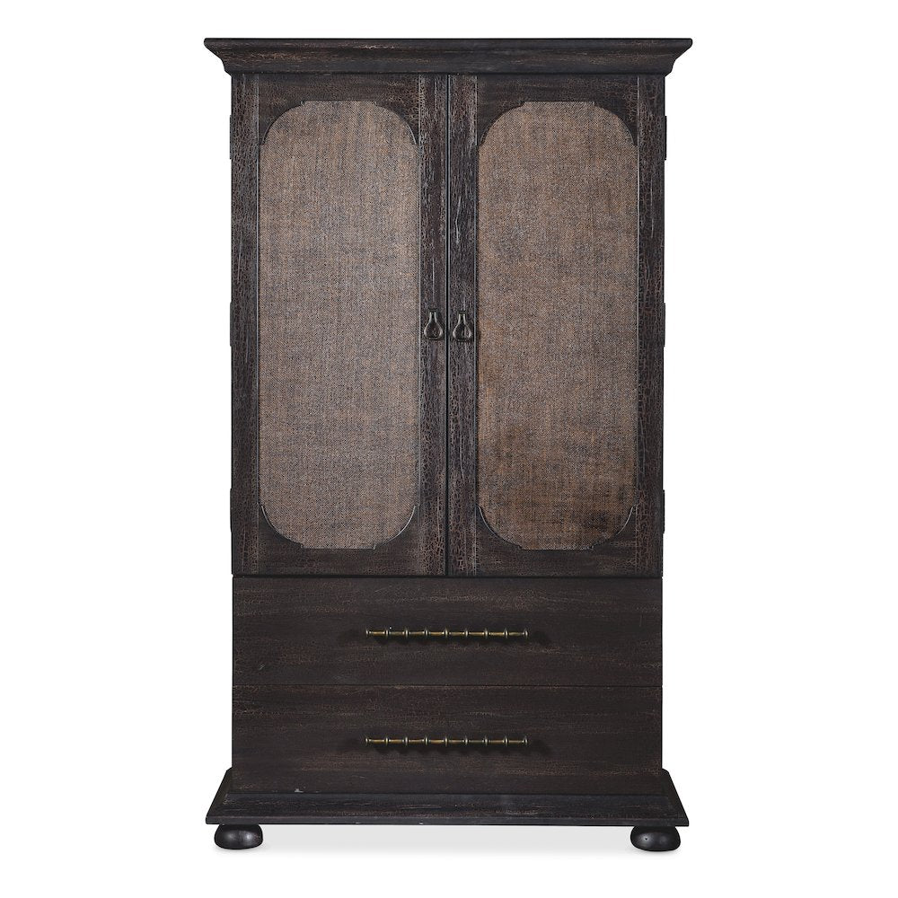 Hooker Furniture Big Sky Veneers Wood Small Wardrobe in Black