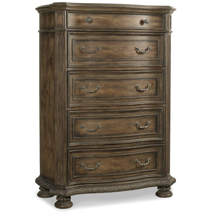 Hooker Furniture Rhapsody 5-Drawer Chest in Rustic Walnut