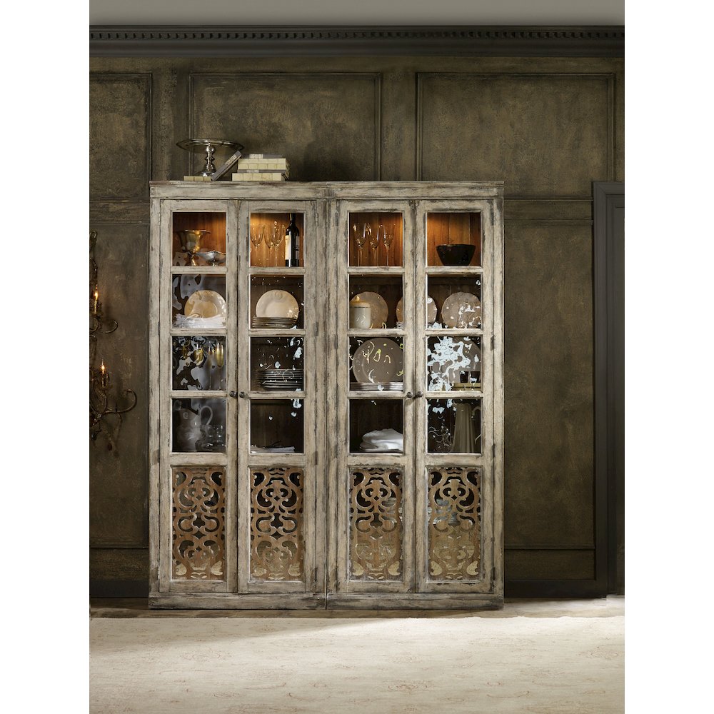 Chatelet 2 Door Wood Door Bunching Curio in Caramel Froth by Hooker Furniture