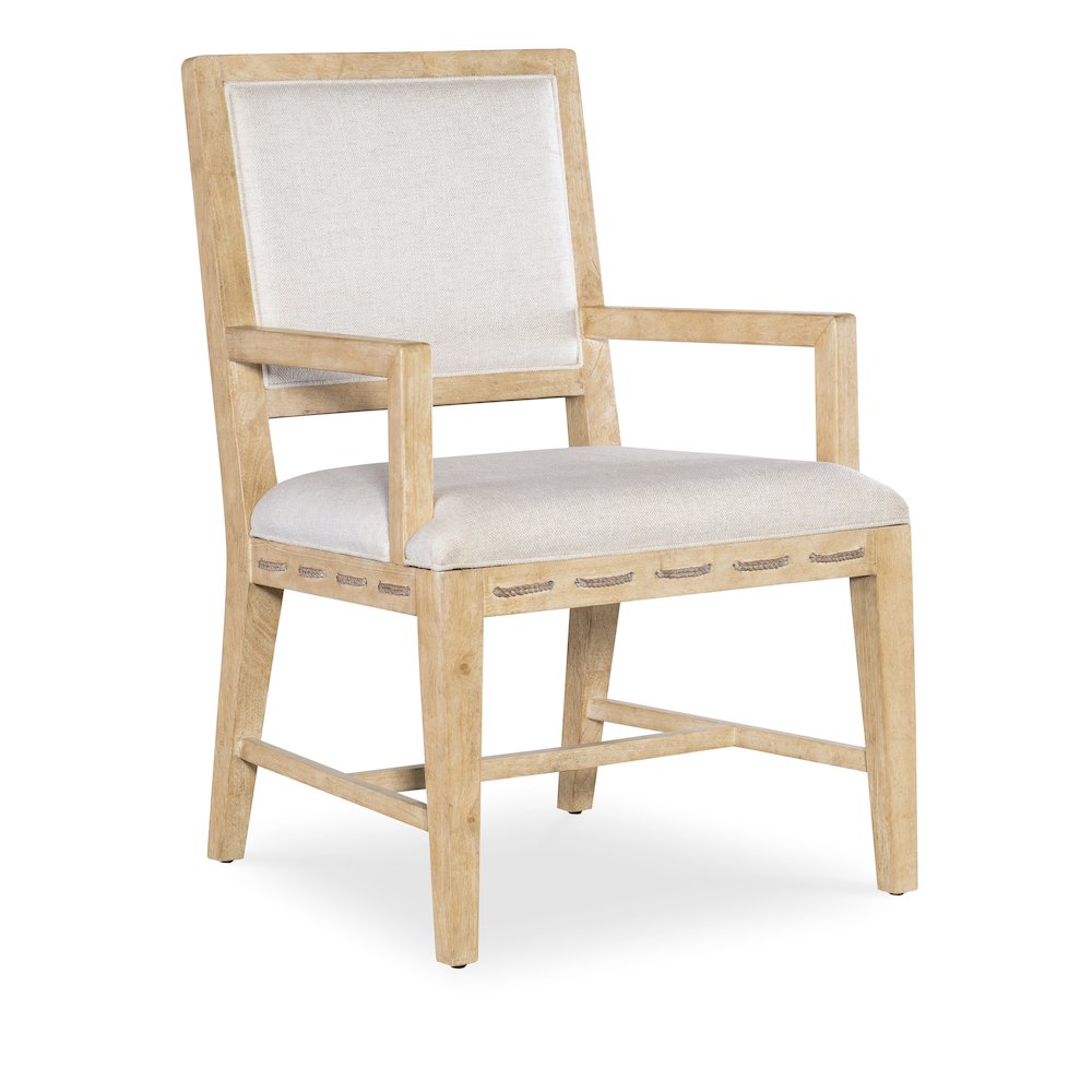 Retreat Cane Back Fabric Upholstered Arm Chair in Beige by Hooker Furniture