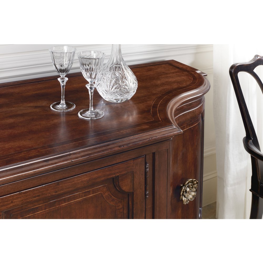 Charleston Four-Door Wood Buffet in Cherry Brown by Hooker Furniture