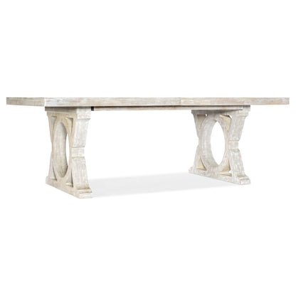 Serenity Topsail Rectangle Dining Table with 2-18in Leaves in White Wood