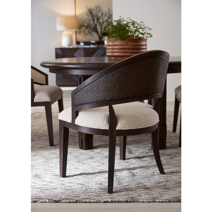 Retreat Cane Barrel Back Fabric Upholstered Chair in Black by Hooker Furniture