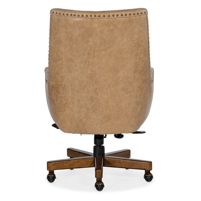 Kent Executive Swivel Tilt Chair in Beige Leather by Hooker Furniture