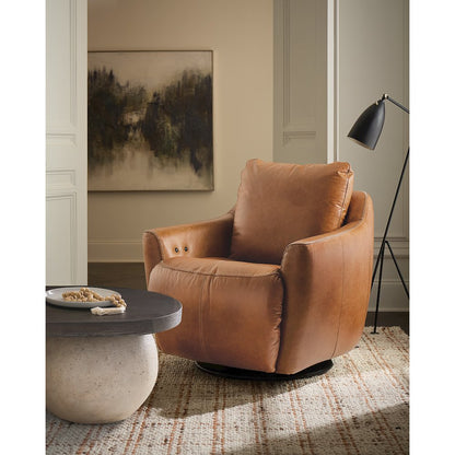 Beau Swivel w/Power Footrest in Brown Leather by Hooker Furnishings