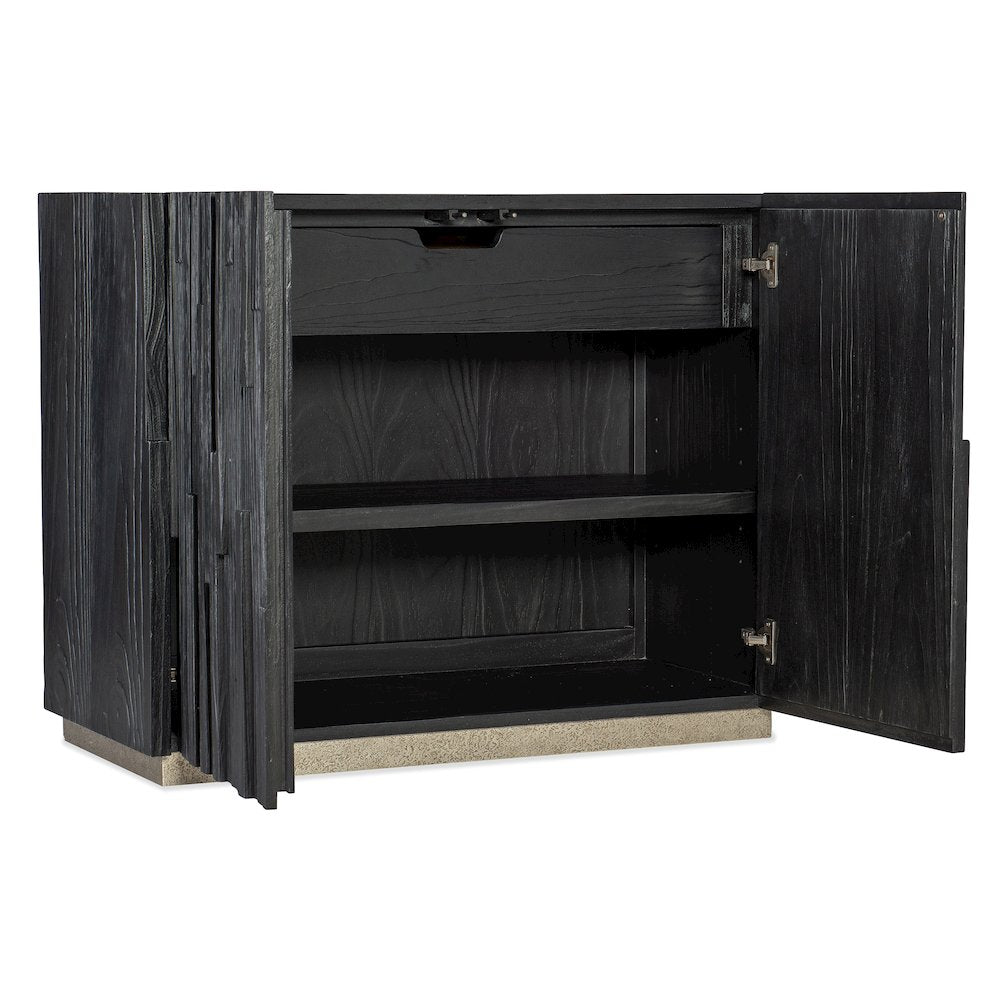 Hooker Furniture Chapman Veneers Shou Sugi Ban Accent Chest in Black