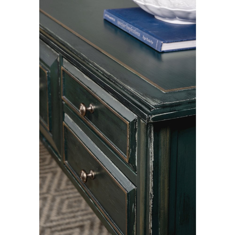 Hooker Furniture Charleston 5-Drawer Traditional Wood Console Table in Green