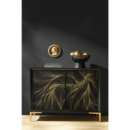 Melange Willow Hall Chest in Black Wood by Hooker Furnishings