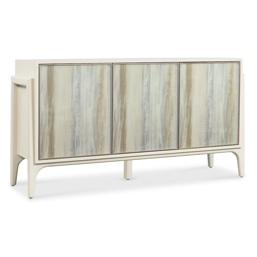 Hera Credenza in Cream Colored Wood with Three Doors by Hooker Furnishings