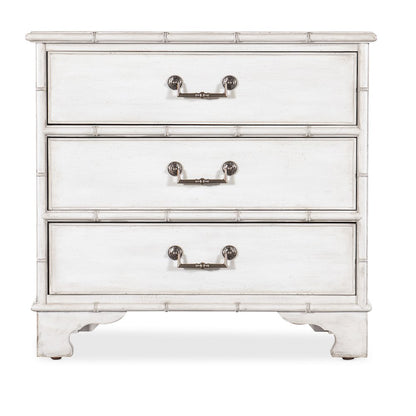 Charleston Three-Drawer Wood Nightstand in White by Hooker Furniture
